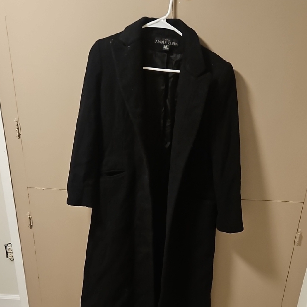 Anne Klein Women's Elegant Black Trench Coat